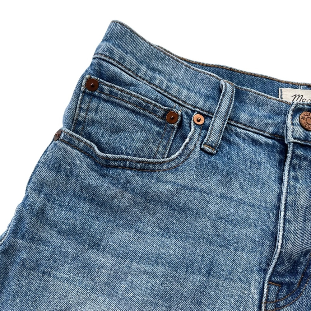 Madewell Women’s Sz. 25 Light Wash Denim High Rise Fringe Cuff Jean Shorts F1607 - Picture 5 of 14